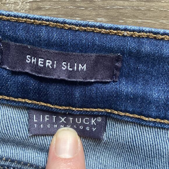 NYDJ Jeans Womens Sz 8 Blue Sherri Slim Lift X Tuck Tech Stretchy Straight Leg - Picture 5 of 13